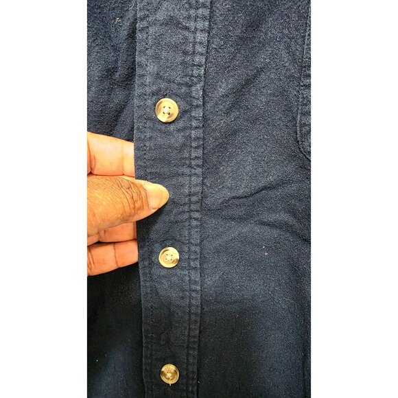 Great Northwest Men's L Fleeces Navy Blue Button-Up Long Sleeve Shirt Front Pock - Picture 4 of 8